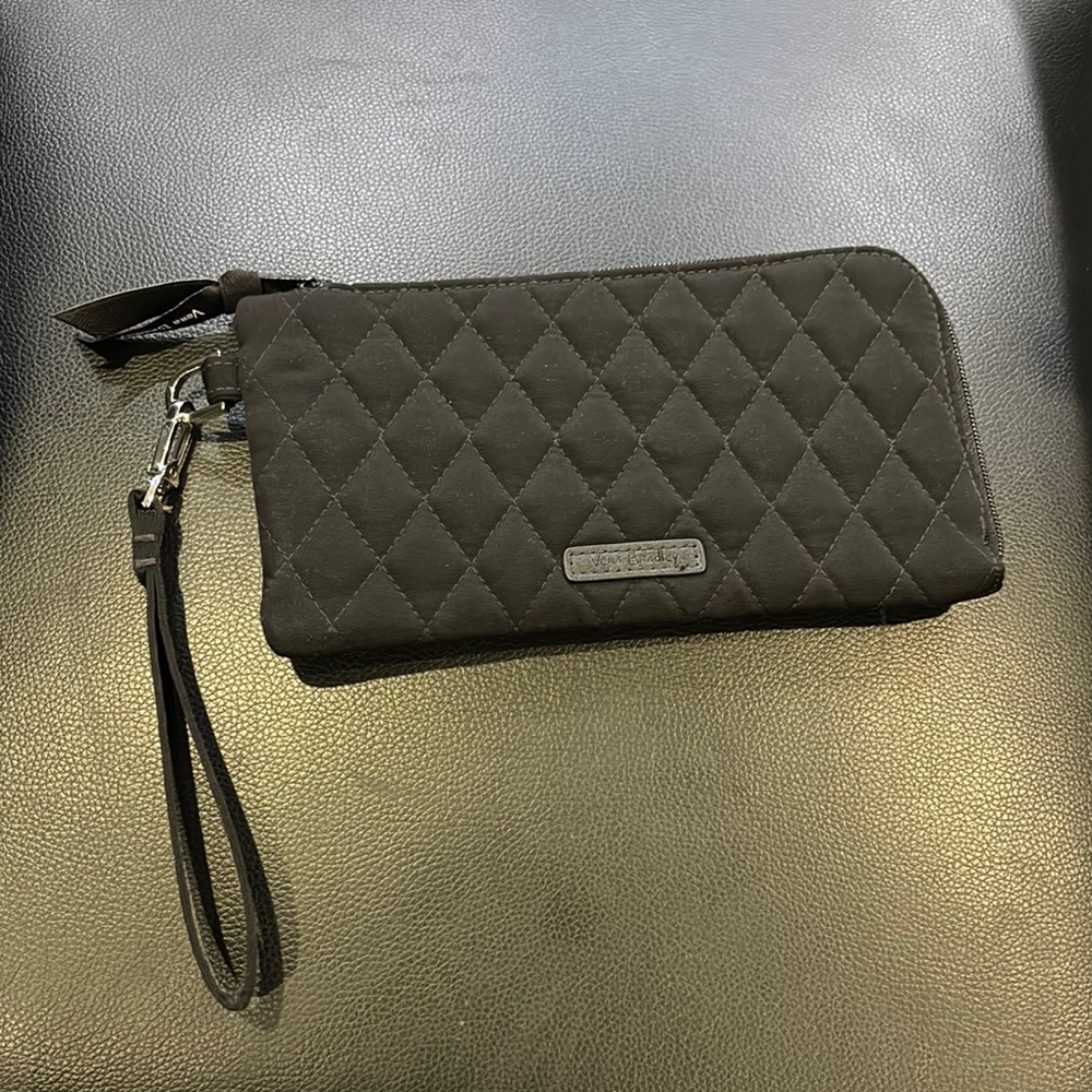 Vera Bradley Quilted Black Wristlet